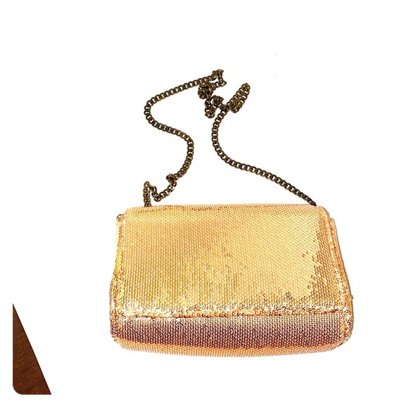 🦬J. CREW sequin box purse with metal chain - Picture 1 of 4